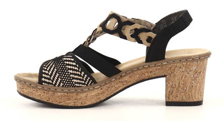 Rieker Sandals 638C7-00, Black - Rieker women`s sandals - 130068 - 2