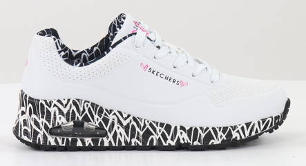 【SHIPS】 Skechers Sneakers 155506/WBK UNO LOVING LOVE, white