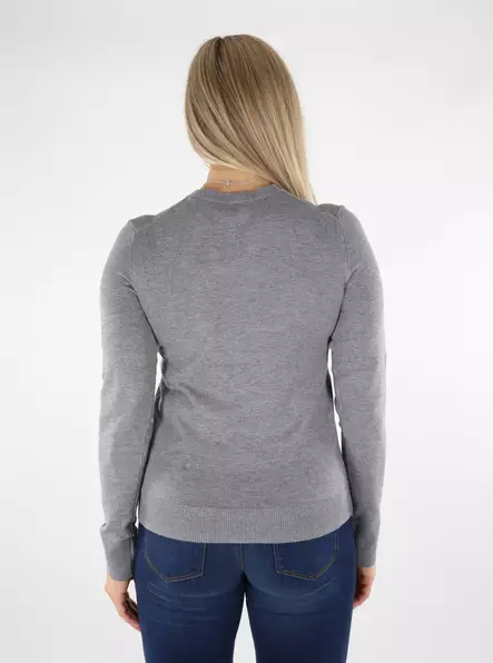 JJXX Sweater medium grey/fuchsia - Women's knitwear - 136658 - 2