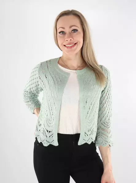 JDY women's short cardigan Sun 3/4 Cropped jadeite - Women's knitwear - 137798 - 1