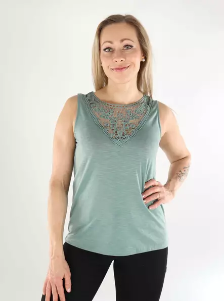 JDY women's lace top Dodo chinois green - Women's tank tops - 138538 - 1
