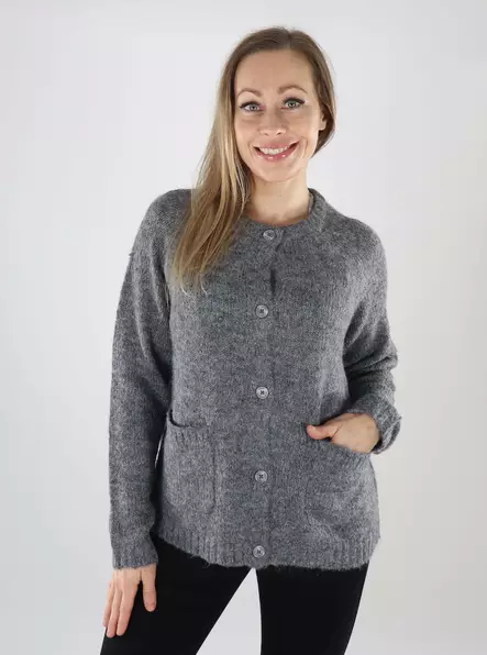 Only women's cardigan ONLSHINE Pocket medium grey - Women's knitwear - 139888 - 1