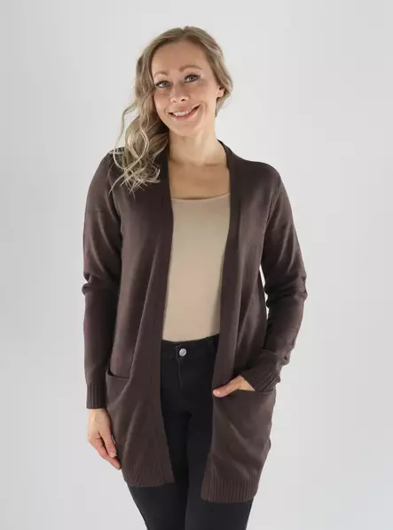 Vila cardigan VIRIL OPEN L/S KNIT CARDIGAN coffee bean - Dresses and tunics - 141678 - 1