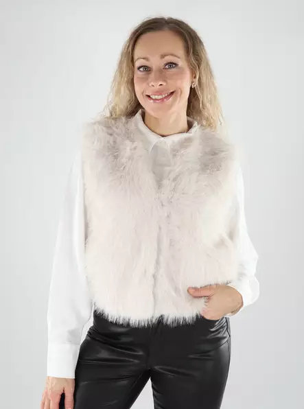 JDY women's faux fur vest Faux Fur birch - Women's vests - 139508 - 1