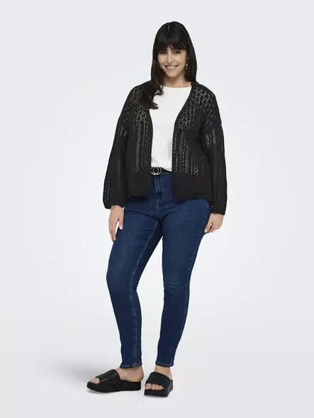 Only Carmakoma Plus Size Lace Cardigan Nola Black - Women's knitwear - 138038 - 2