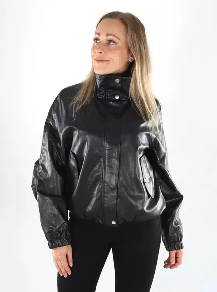 Only jacket ONLMINI FAUX LEATHER black - Women's leather- and pu-jackets - 141458 - 1
