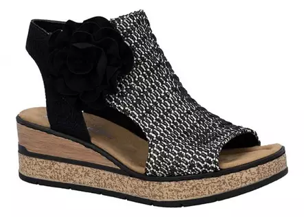 Rieker women's wedge sandals 63791-01 black kombi - Rieker women`s sandals - 140358 - 1