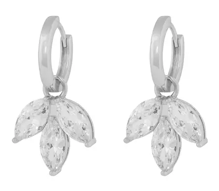 Snö of Sweden Earring Eira tripple silver/clear - Earrings - 140018 - 1