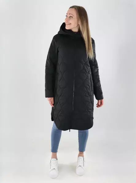 Vila women's lightweight padded jacket Hooded black beauty - Women's light winter jackets - 140148 - 1