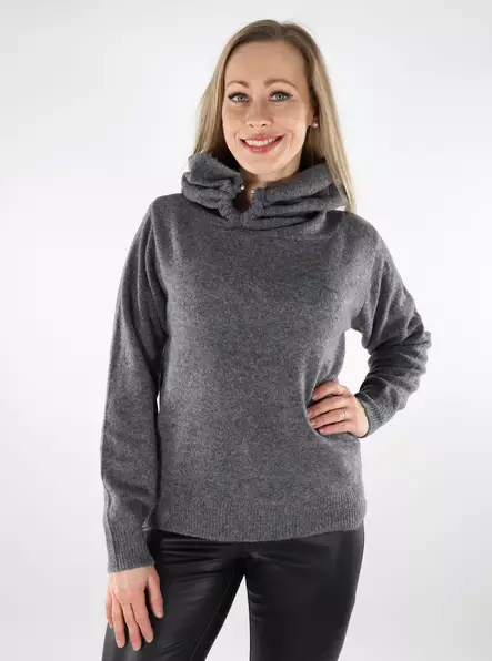 Vila women's sweater Off Shoulder dark grey - Women's knitwear - 137538 - 2