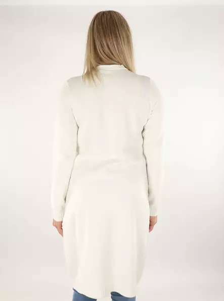 Vila Cardigan Ril long white Alyssum - Women's knitwear - 134138 - 2
