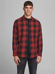 Jack&Jones Dress Shirt Gingham brick red - Men's dress shirts - 130048 - 1