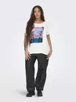 Only Carmakoma plus size t-shirt Life white - Women's T-shirts - 135848 - 2