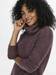 Only Knitted Dress Jana cowlneck, rose brown - Women's knitwear - 132238 - 3