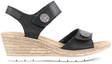 Rieker Wedge Sandals 619B9-00, Black - Rieker women`s sandals - 126088 - 1