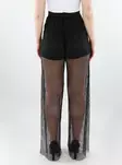 Vila wide-leg glitter pants Rhinestone black/w.sequenc - Women's trousers - 138468 - 2