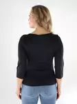 Vila women's shirt 2/4 Boatneck black - Women's long sleeved shirts - 138818 - 2