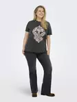 Only Carmakoma women's plus size t-shirt Life black/rock - Women's T-shirts - 138868 - 3