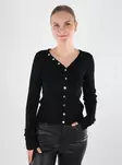 JDY women's cardigan Button black/silver - Women's knitwear - 140118 - 1