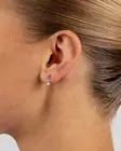 Snö of Sweden Earrings Trinity drop pin silver/clear - Earrings - 141608 - 2