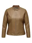 Only Carmakoma faux leather jacket Faux Leather cognac - Women's leather- and pu-jackets - 138898 - 1