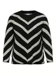 Only Carmakoma plus size sweater Pullover black/w.cloud dancer - Women's knitwear - 137138 - 6