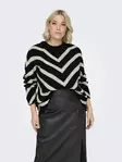 Only Carmakoma plus size sweater Pullover black/w.cloud dancer - Women's knitwear - 137138 - 1
