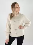 Only women's sweater Structure whitecap gray - Women's knitwear - 139878 - 1