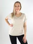 Only Women's Striped T-Shirt Moster V-Neck feather gray/cloud dancer - Women's T-shirts - 138338 - 1