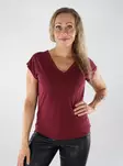 Only women's t-shirt ONLFREE V-Neck tawny port - Women's T-shirts - 138978 - 1