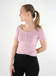 Pieces women's ribbed t-shirt dawn pink - Women's T-shirts - 137838 - 1