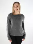 Vila women's sweater Off Shoulder dark grey - Women's knitwear - 137538 - 1