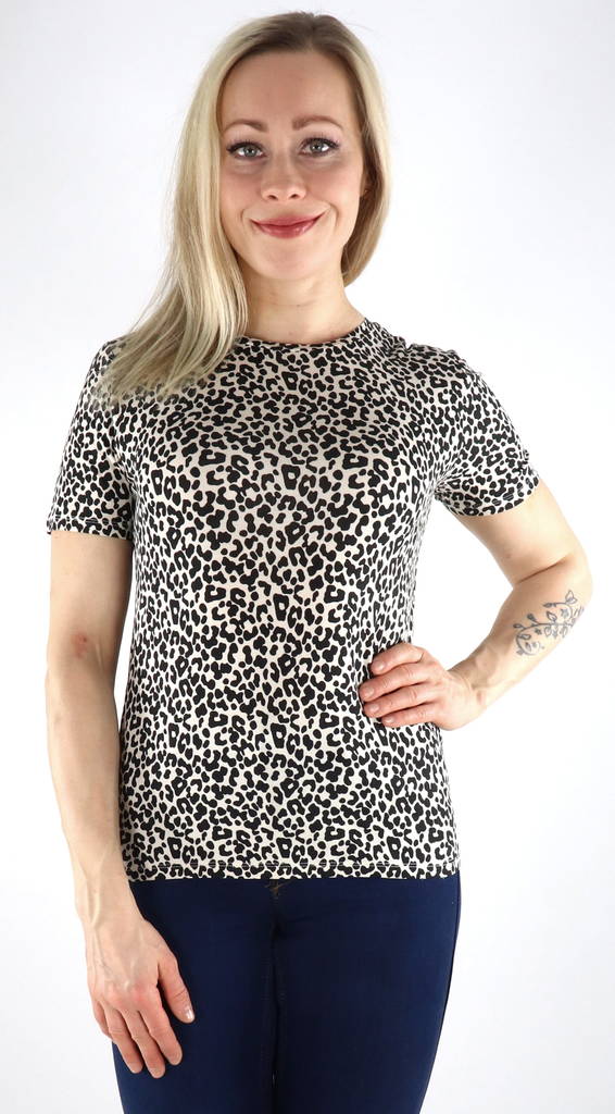 JDY T-shirt tapioca/Leo black - Women's T-shirts - 133018 - 1