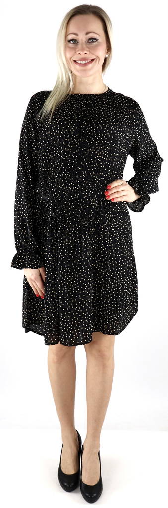 JDY Dress plisse, black/gold - Dresses and tunics - 129908 - 1