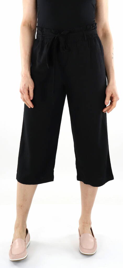 JDY women's linen pants Say MW Line black - Women's trousers - 135998 - 1