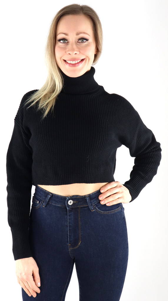 JJXX Sweater twist cropped, black - Women's knitwear - 132498 - 1