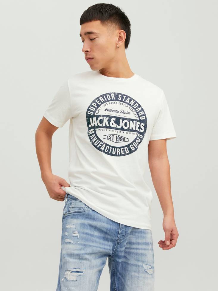 Jack&Jones T-Shirt Jeans off-white - Men's T-shirts - 133758 - 1