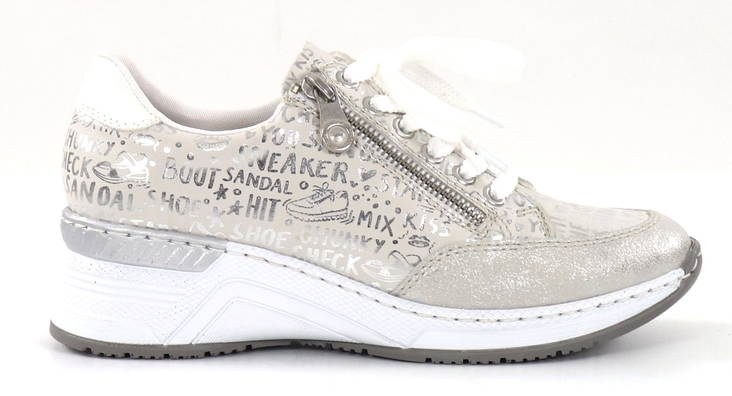 Rieker Wedge sneakers N4316-90 beige combi - Rieker women`s sneakers - 135208 - 1
