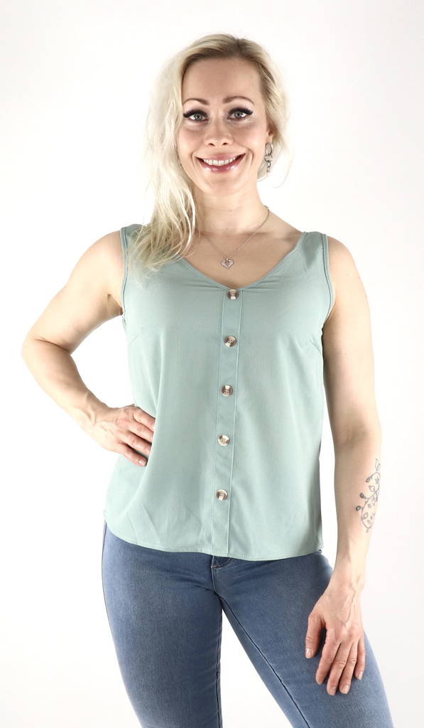 Vero Moda Top Sasha button jadeite - Women's tank tops - 128558 - 1
