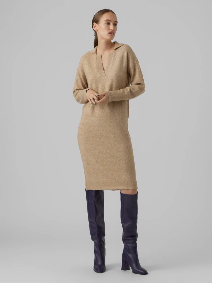 Vero Moda Knitted Dress Tigers eye - Women's knitwear - 132628 - 1