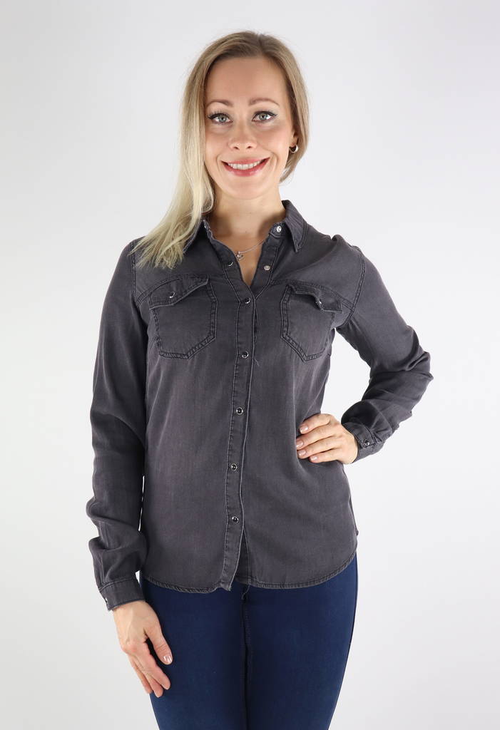 Vila Denim Shirt denim black - Women's shirts and blouses - 131708 - 1