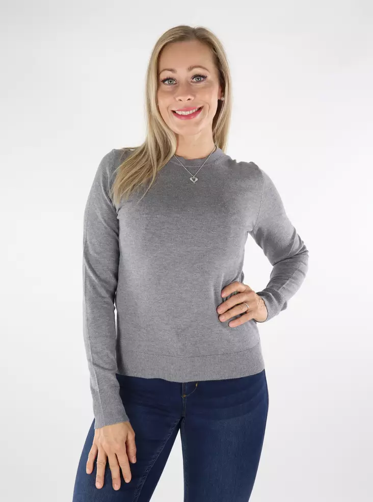 JJXX Sweater medium grey/fuchsia - Women's knitwear - 136658 - 1