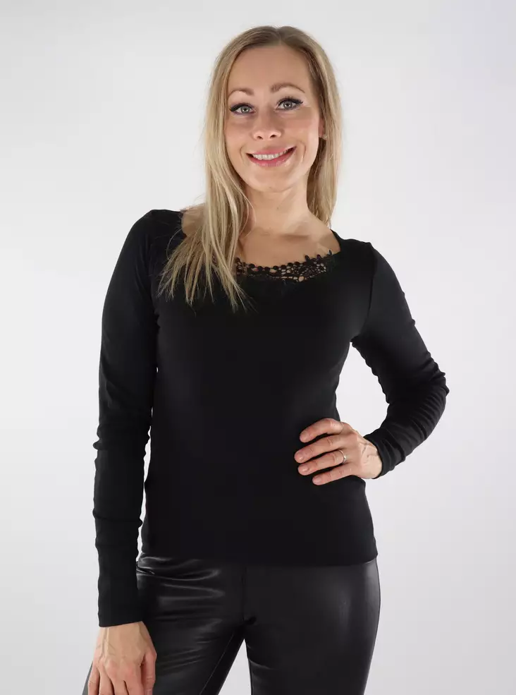 Only women's shirt New Lace black - Women's long sleeved shirts - 136908 - 1
