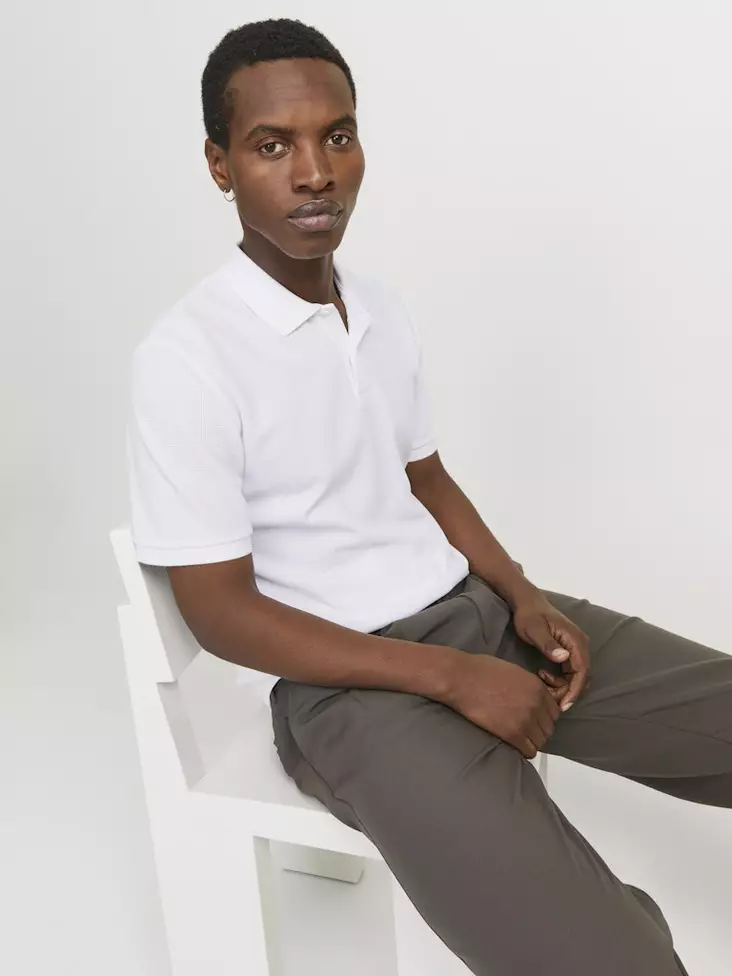 Jack&Jones men's polo shirt / t-shirt Austin Polo white/classic - Men's T-shirts - 138248 - 1