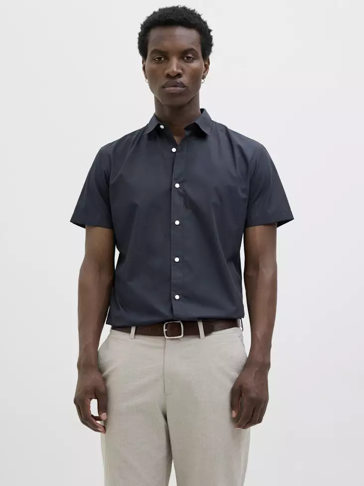 Jack&Jones short-sleeved dress shirt JJJOE navy blazer - Men's dress shirts - 138658 - 1
