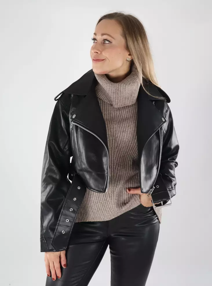 Only women's biker jacket ONLDRESDEN Faux black - Women's leather- and pu-jackets - 139488 - 1
