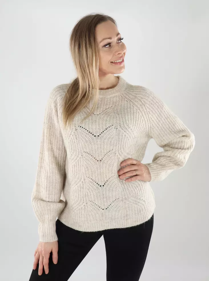 Only women's sweater Structure whitecap gray - Women's knitwear - 139878 - 1