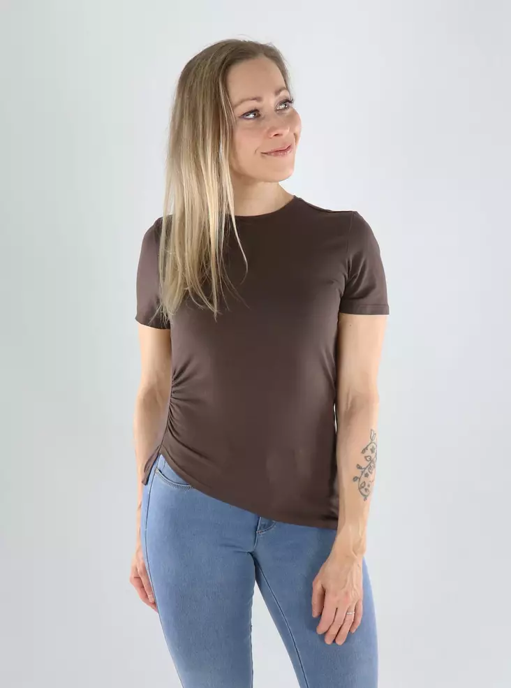 Only t-shirt ruching chocolate martini - Women's T-shirts - 141258 - 1