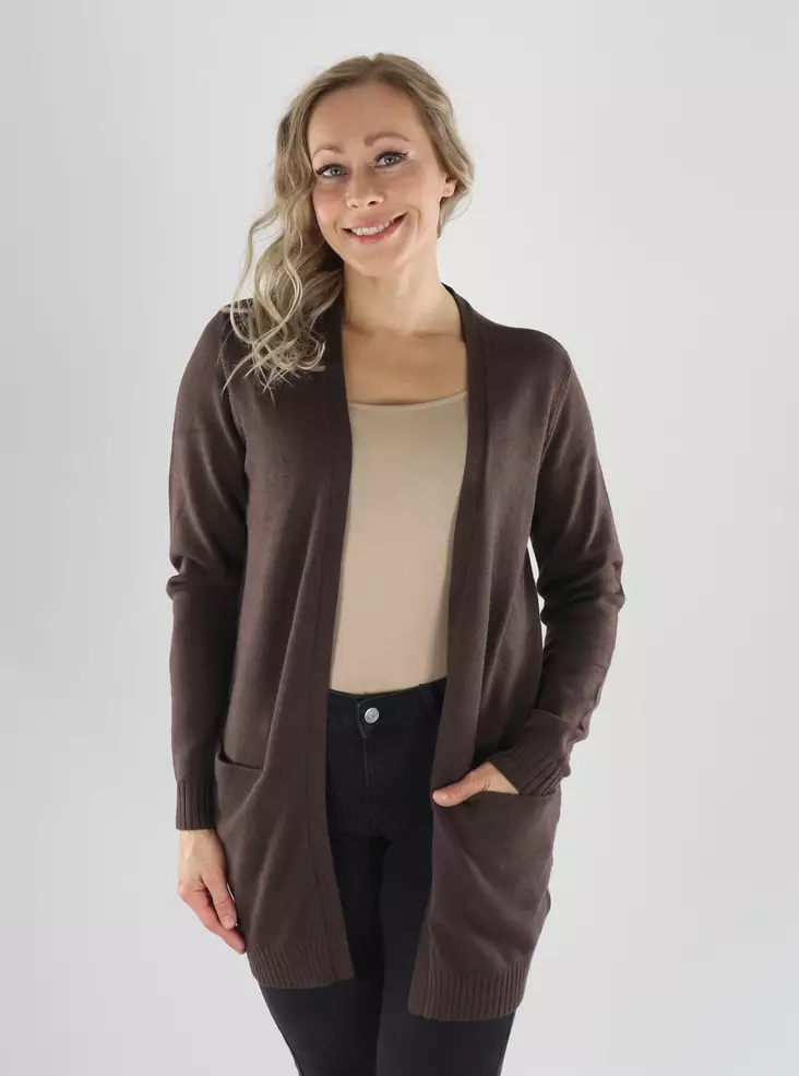 Vila cardigan VIRIL OPEN L/S KNIT CARDIGAN coffee bean - Dresses and tunics - 141678 - 1