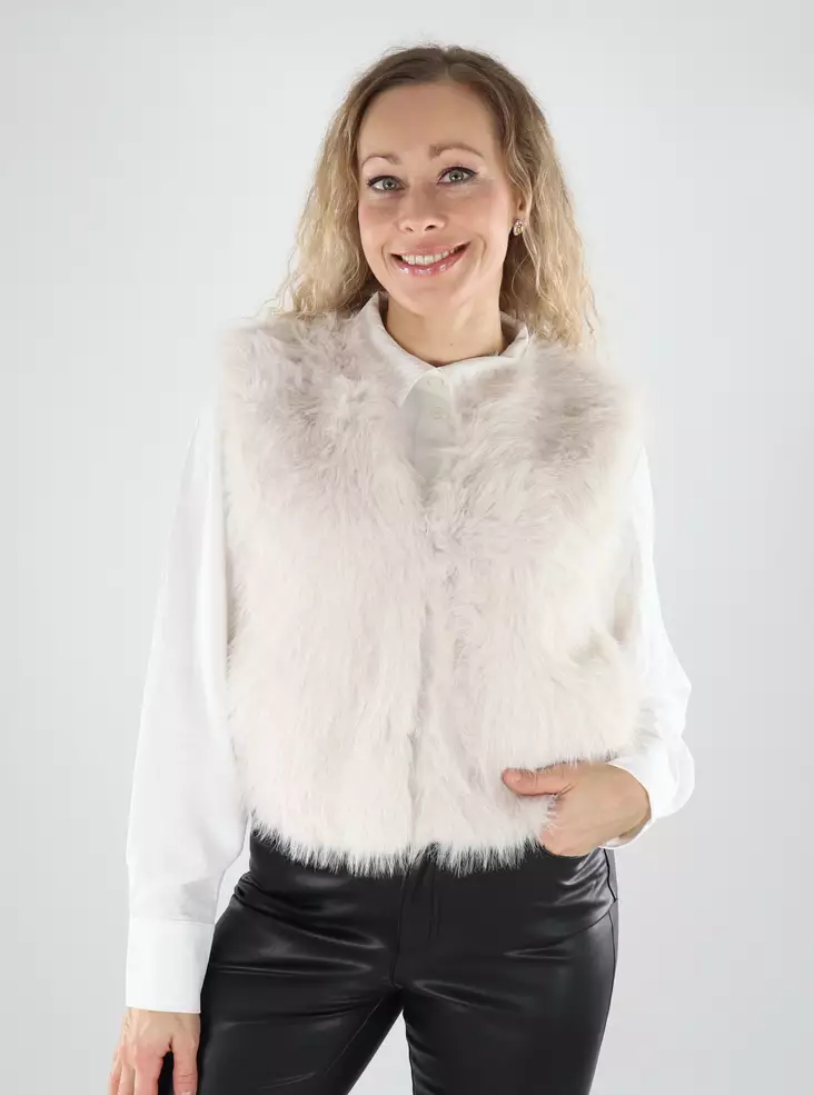 JDY women's faux fur vest Faux Fur birch - Women's vests - 139508 - 1